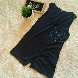 Express tank top with sequin pocket